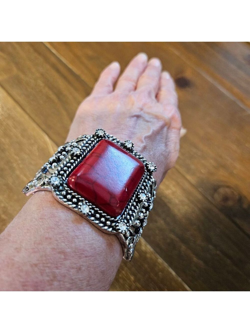 Women's Unbranded Boho Bracelet One Size Red and Silver